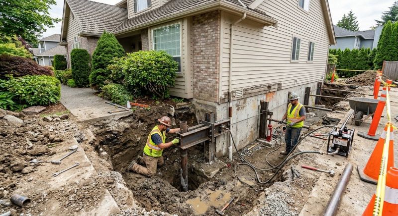 Our team working on Foundation Repair projects in Deland, FL