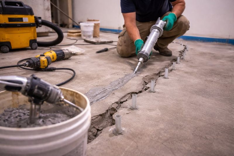 Cracked Basement Floor Repair in Deland, FL