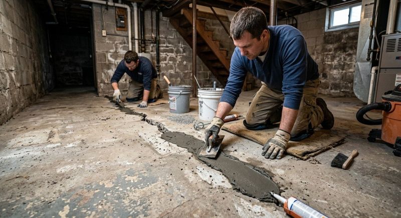 Cracked Basement Floor Repair in Deland, FL
