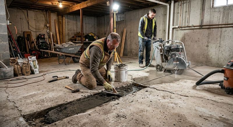Cracked Basement Floor Repair in Deland, FL